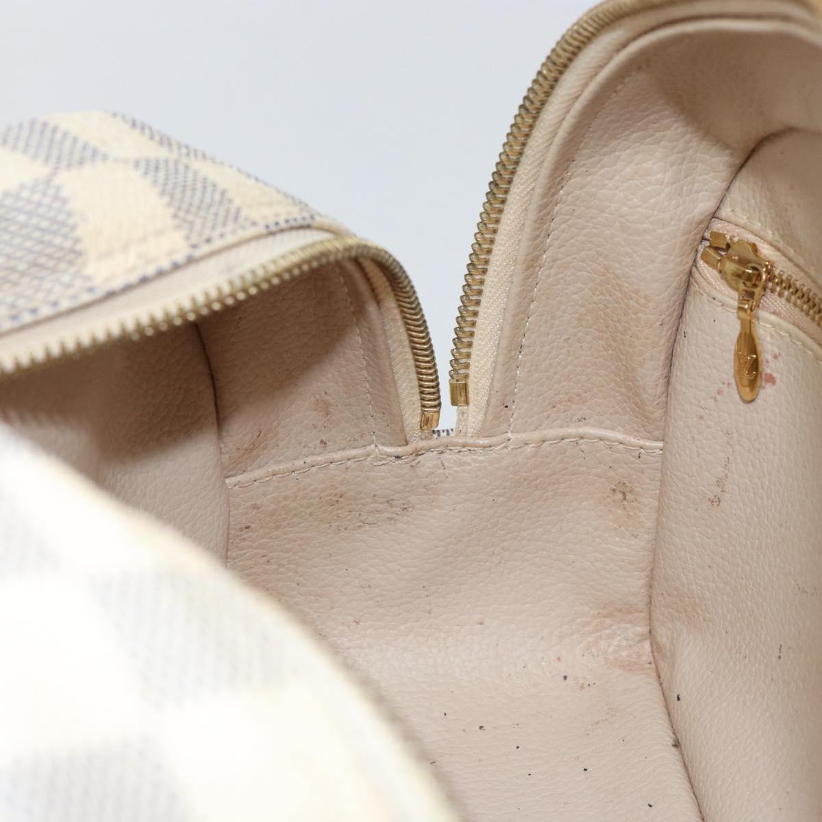 LOUIS VUITTON Damier Azur Trousse Toilette Cosmetic Pouch N41420 LV Auth ar13805