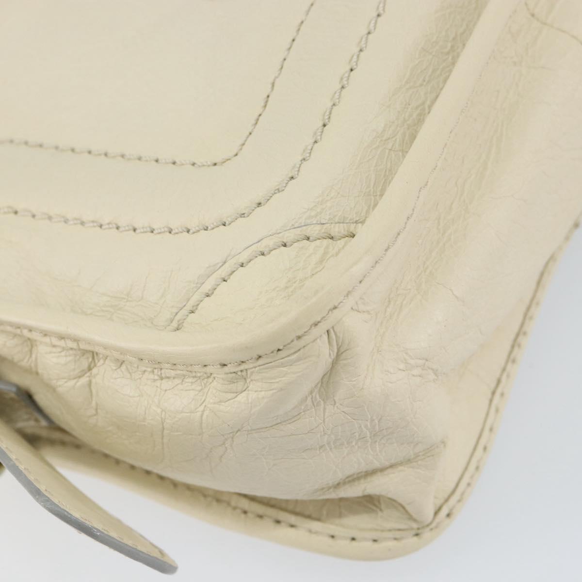 Chloe Hand Bag Leather Ivory Gold Auth ar13809