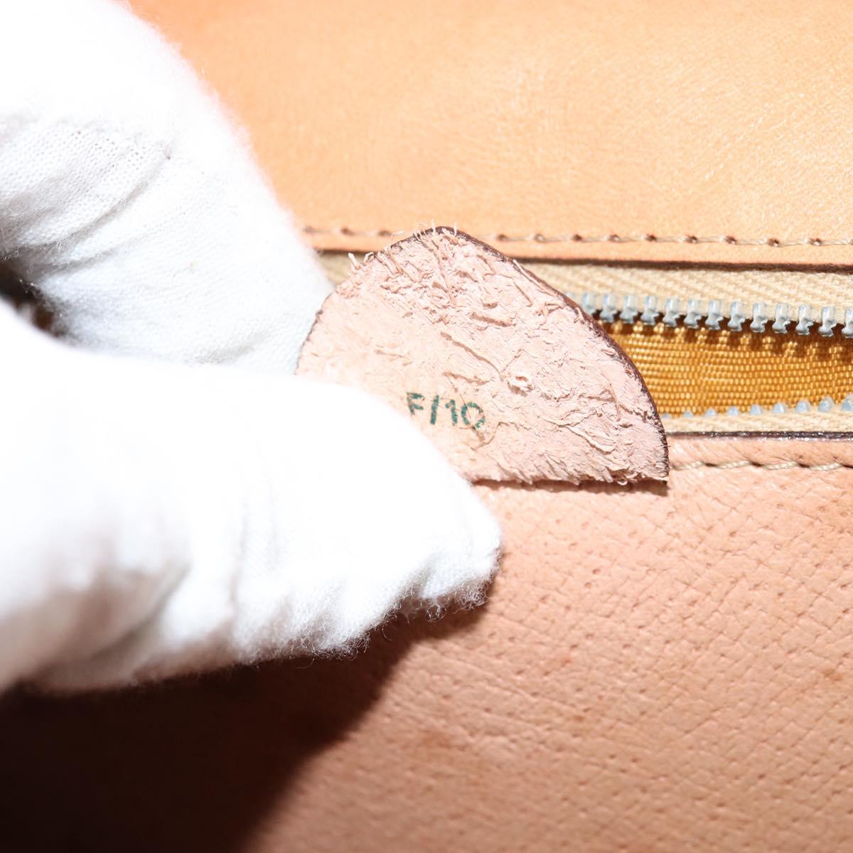 CELINE Macadam Canvas Hand Bag PVC Leather Brown Gold Auth ar13810