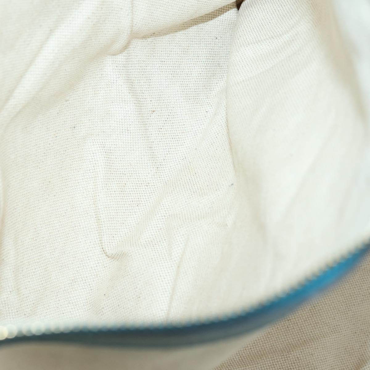 GUCCI Tote Bag Leather Blue Gold 354397 Auth ar13812