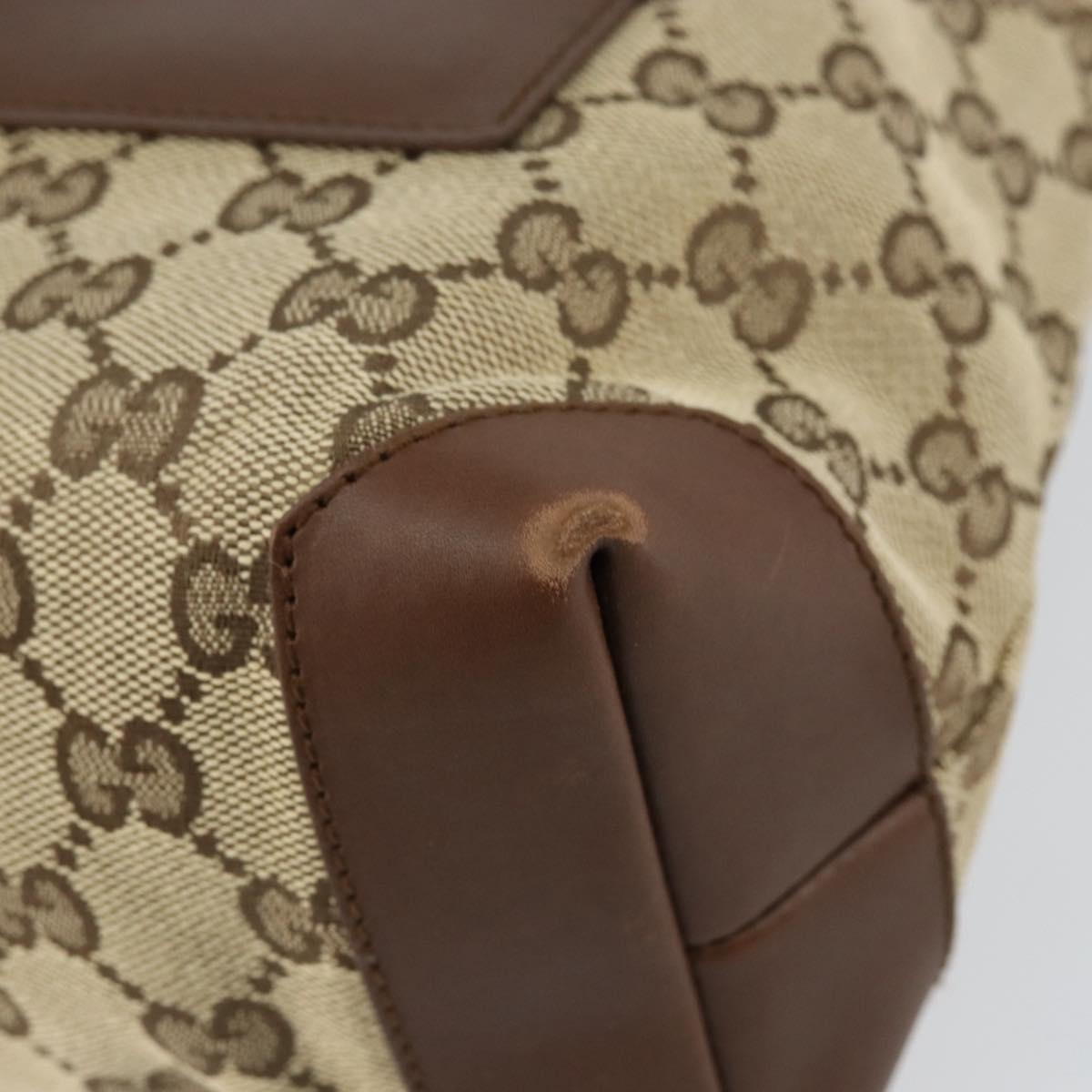 GUCCI GG Canvas Tote Bag Beige Silver 019 0402 Auth ar13814