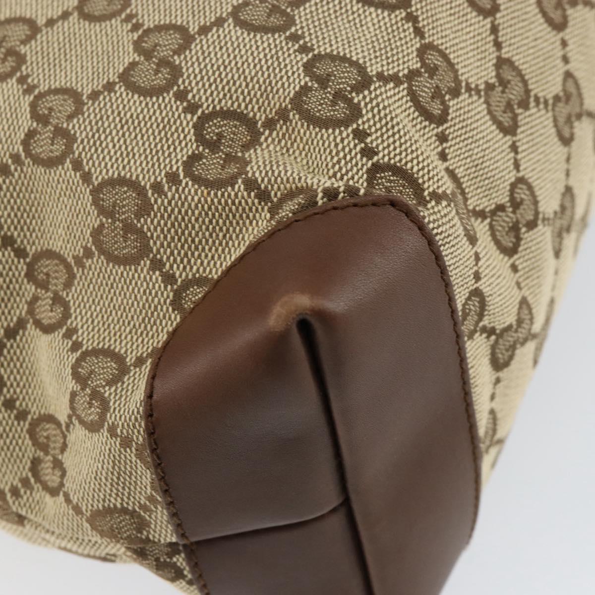 GUCCI GG Canvas Tote Bag Beige Silver 019 0402 Auth ar13814