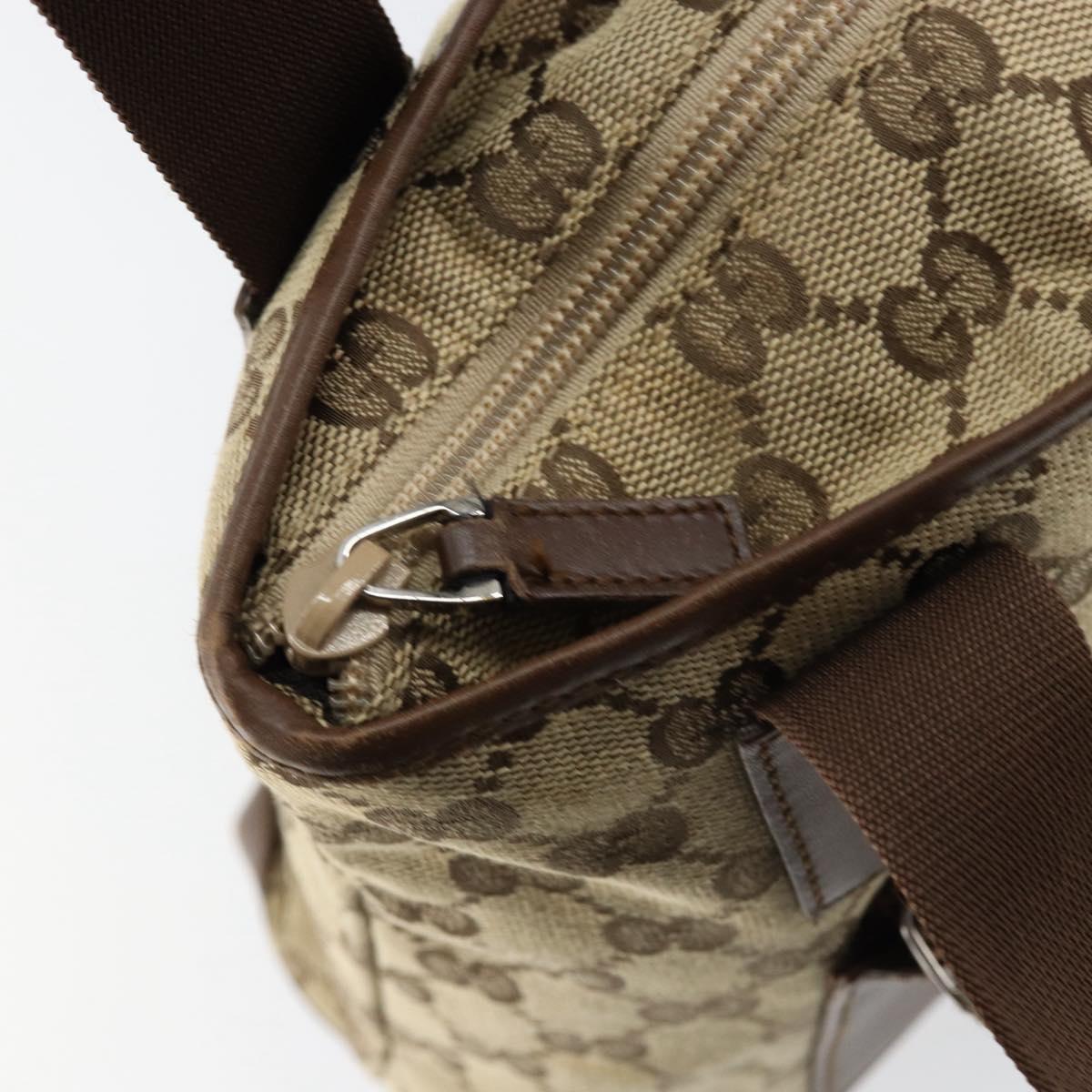 GUCCI GG Canvas Tote Bag Beige Silver 019 0402 Auth ar13814