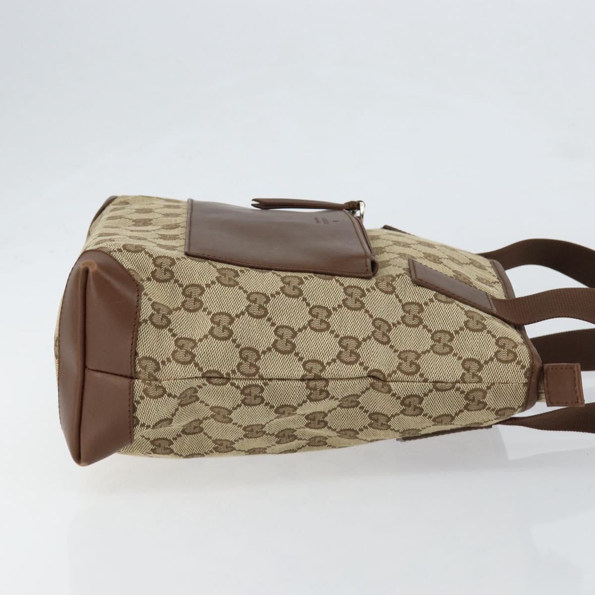 GUCCI GG Canvas Tote Bag Beige Silver 019 0402 Auth ar13814