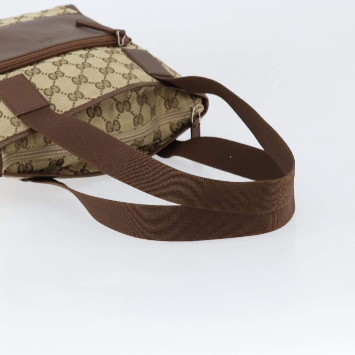 GUCCI GG Canvas Tote Bag Beige Silver 019 0402 Auth ar13814