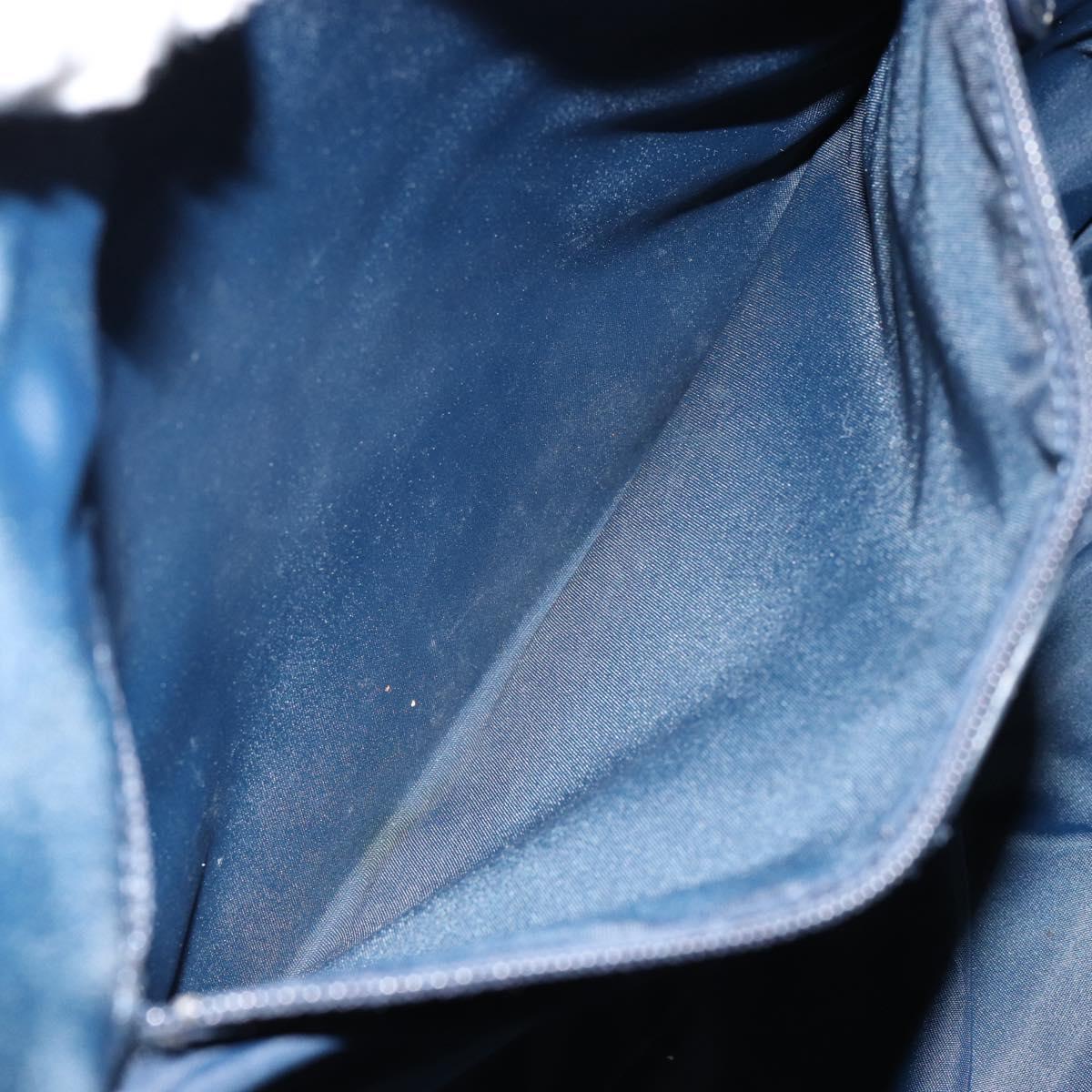 Christian Dior Trotter Canvas Shoulder Bag Navy Silver Auth ar13815