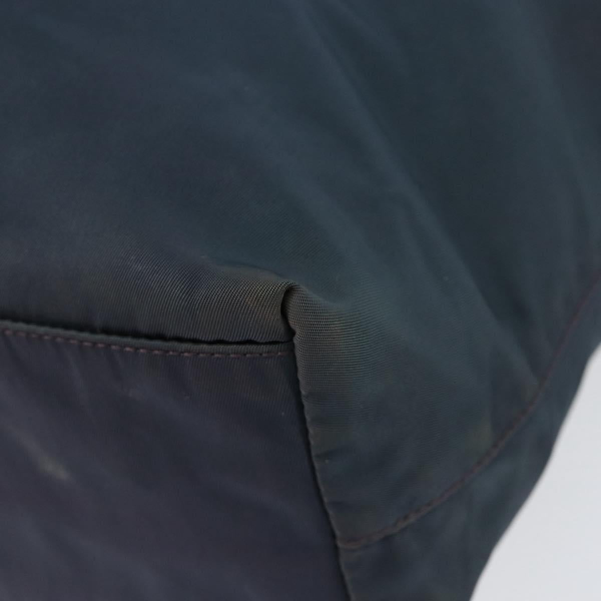 PRADA Tote Bag Nylon Navy Silver Auth ar13817