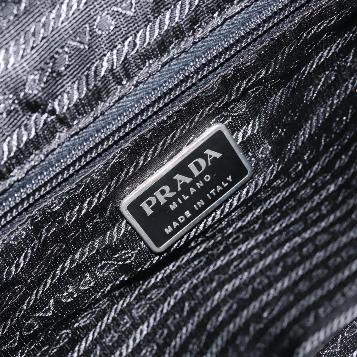 PRADA Tote Bag Nylon Navy Silver Auth ar13817