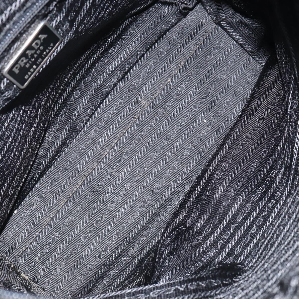 PRADA Tote Bag Nylon Navy Silver Auth ar13817