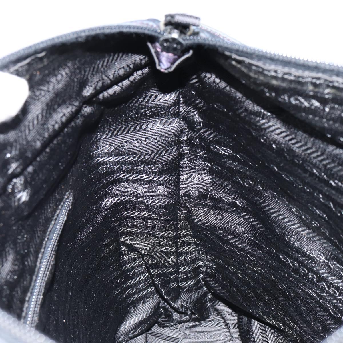 PRADA Tote Bag Nylon Navy Silver Auth ar13817