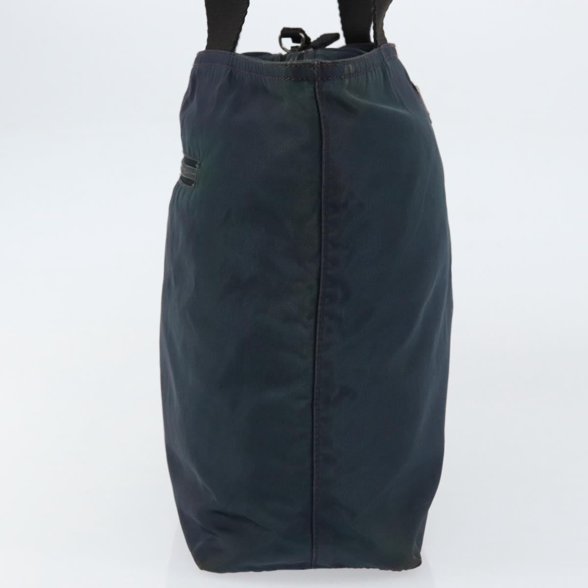 PRADA Tote Bag Nylon Navy Silver Auth ar13817