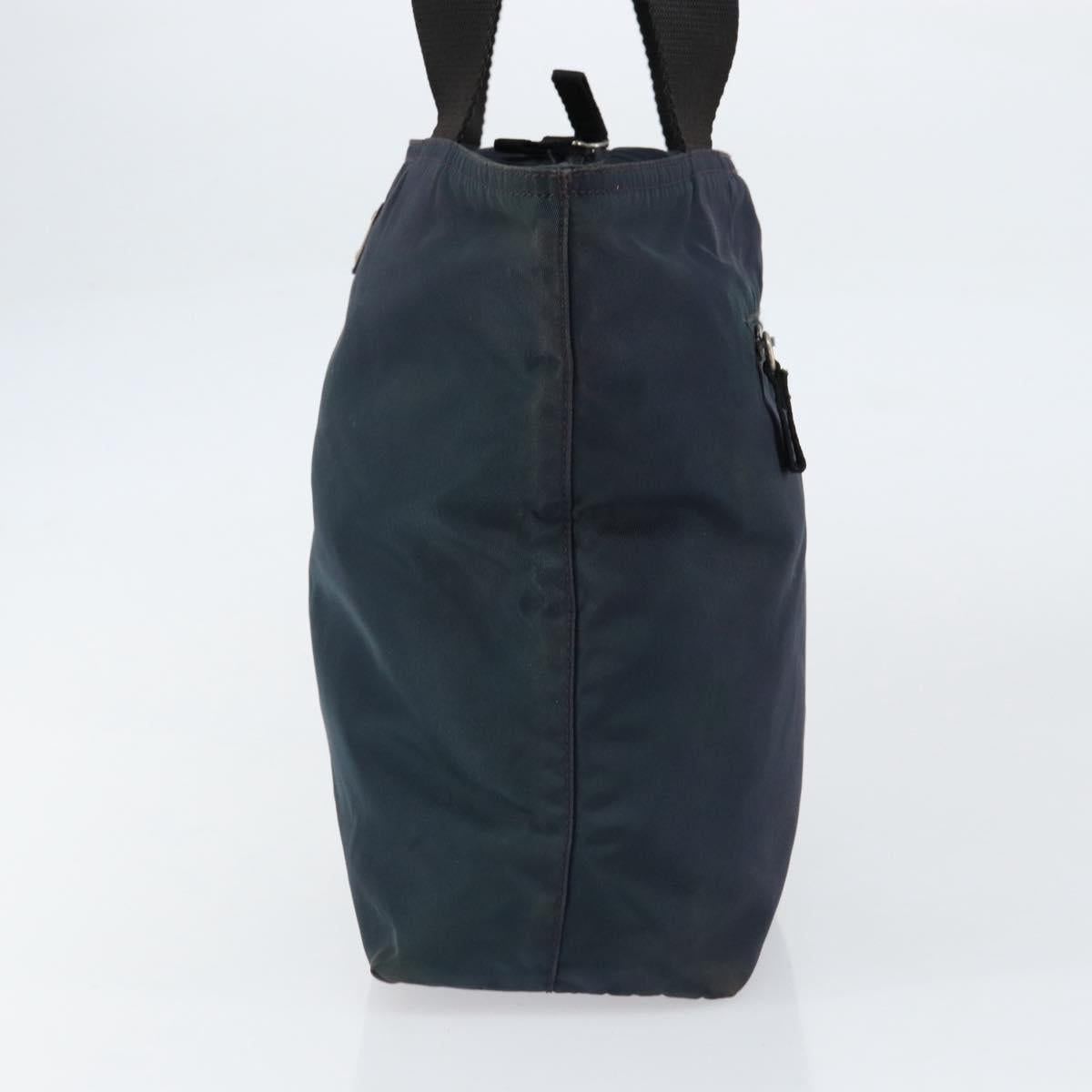 PRADA Tote Bag Nylon Navy Silver Auth ar13817