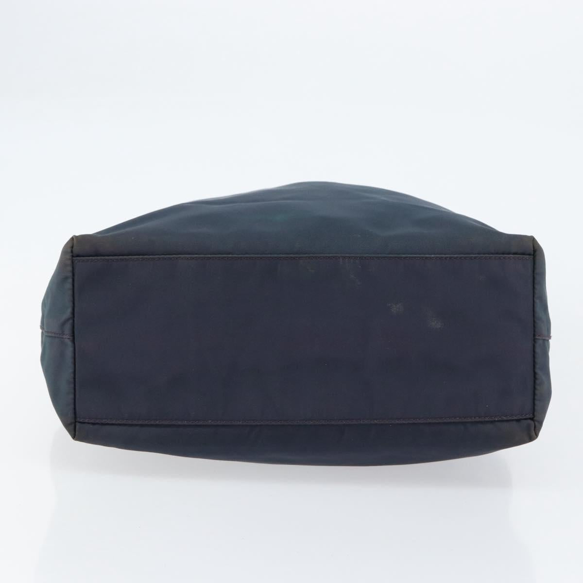 PRADA Tote Bag Nylon Navy Silver Auth ar13817