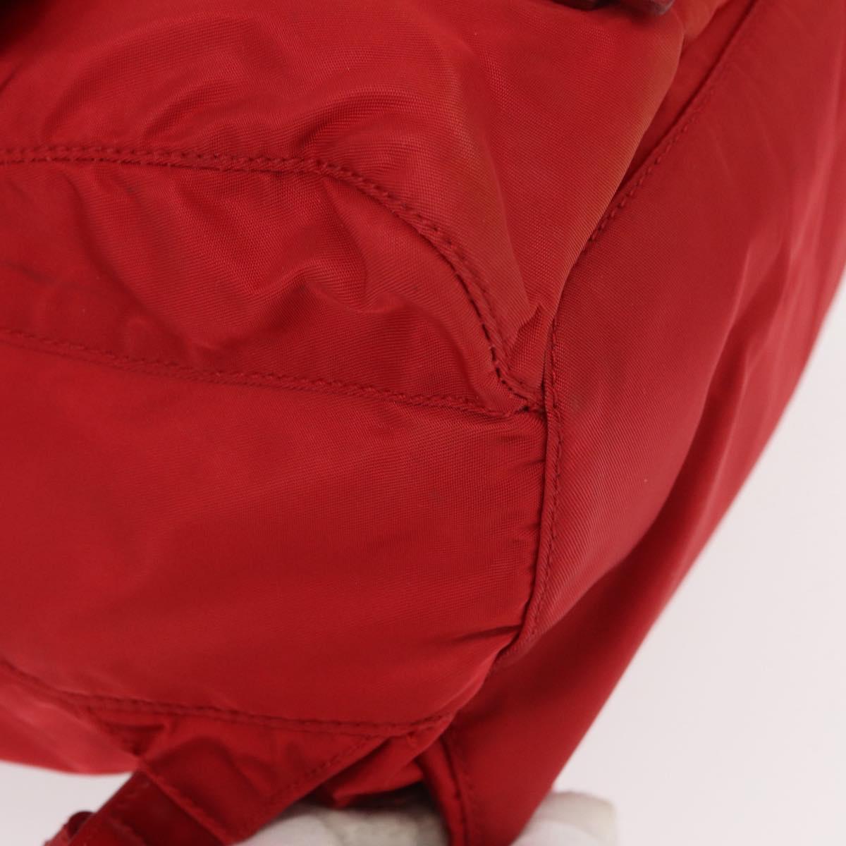 PRADA Backpack Nylon Red Silver Auth ar13819
