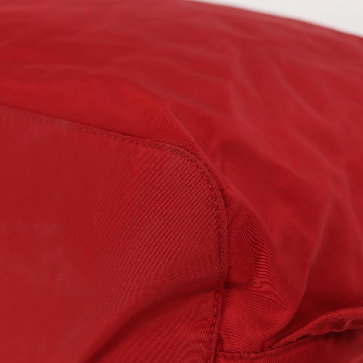 PRADA Backpack Nylon Red Silver Auth ar13819