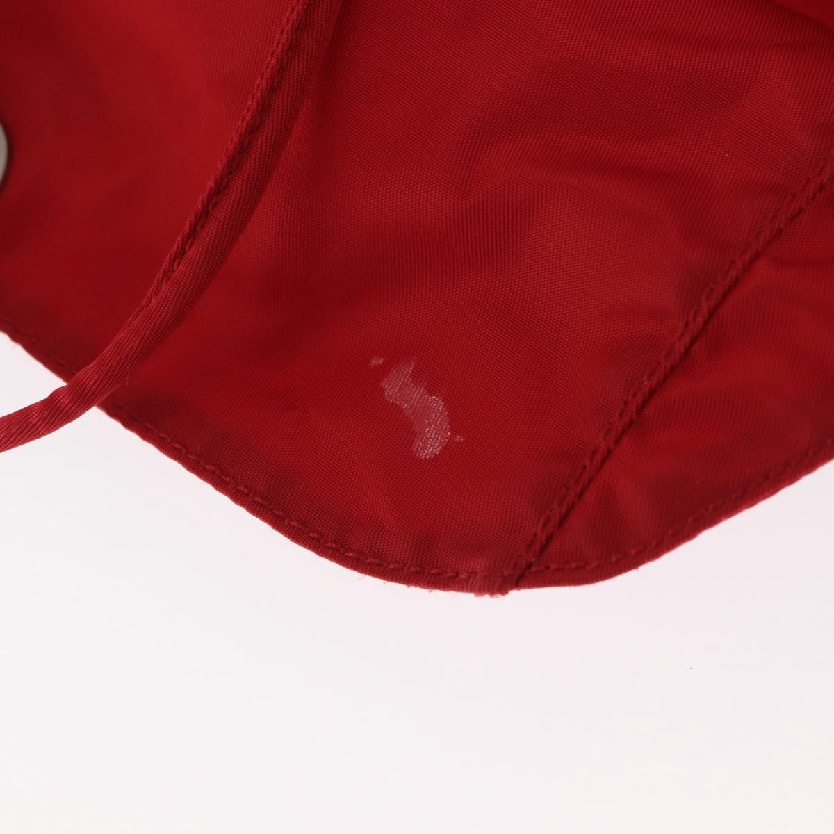 PRADA Backpack Nylon Red Silver Auth ar13819