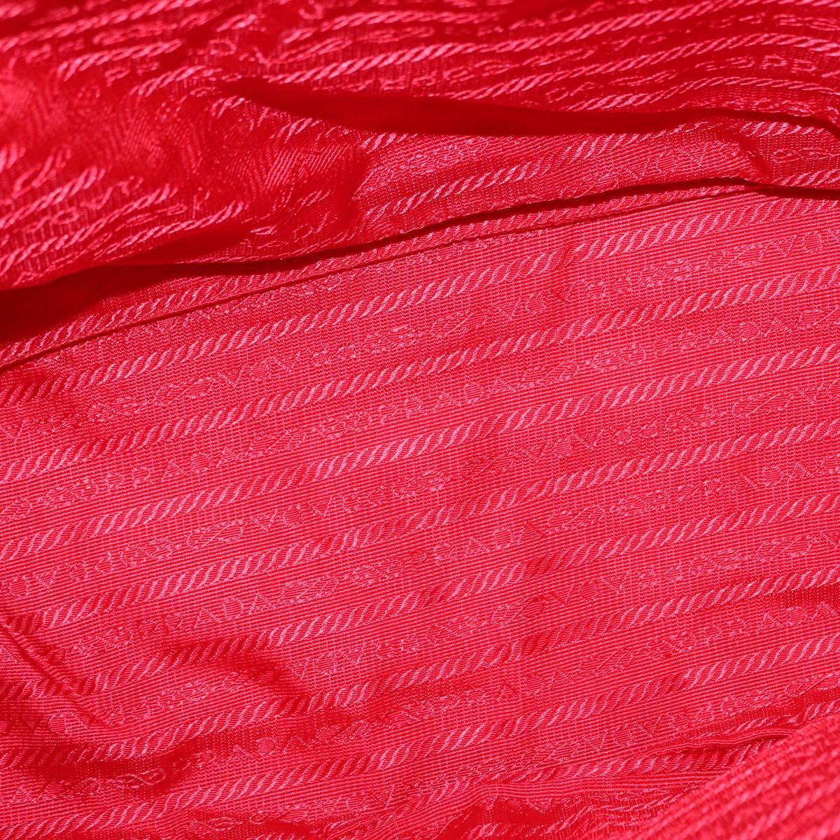 PRADA Backpack Nylon Red Silver Auth ar13819