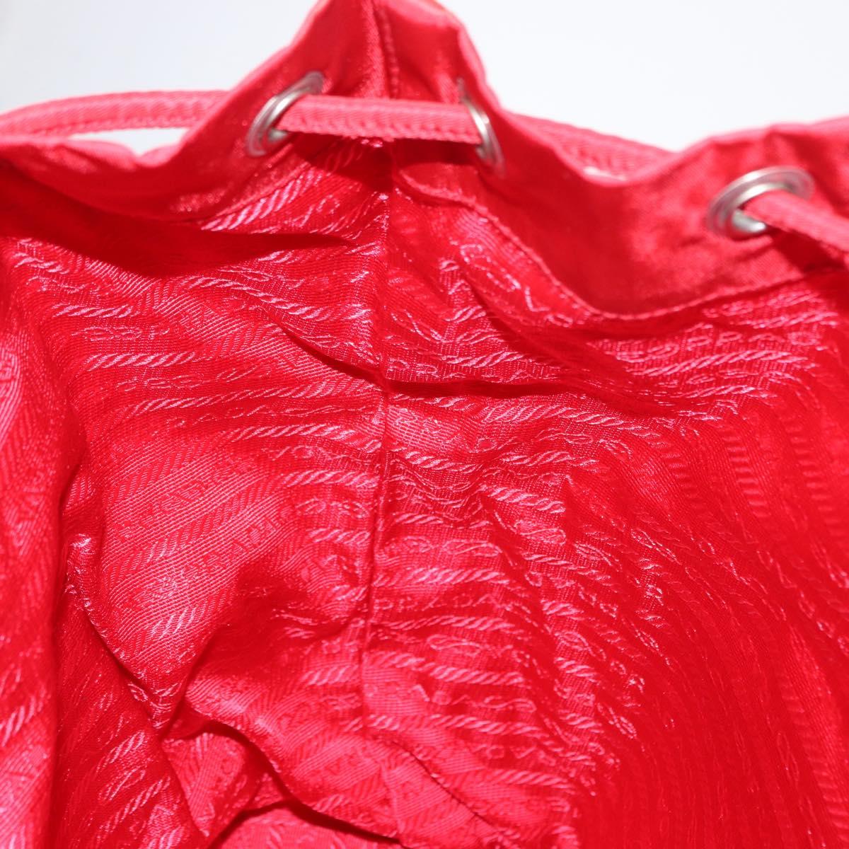 PRADA Backpack Nylon Red Silver Auth ar13819