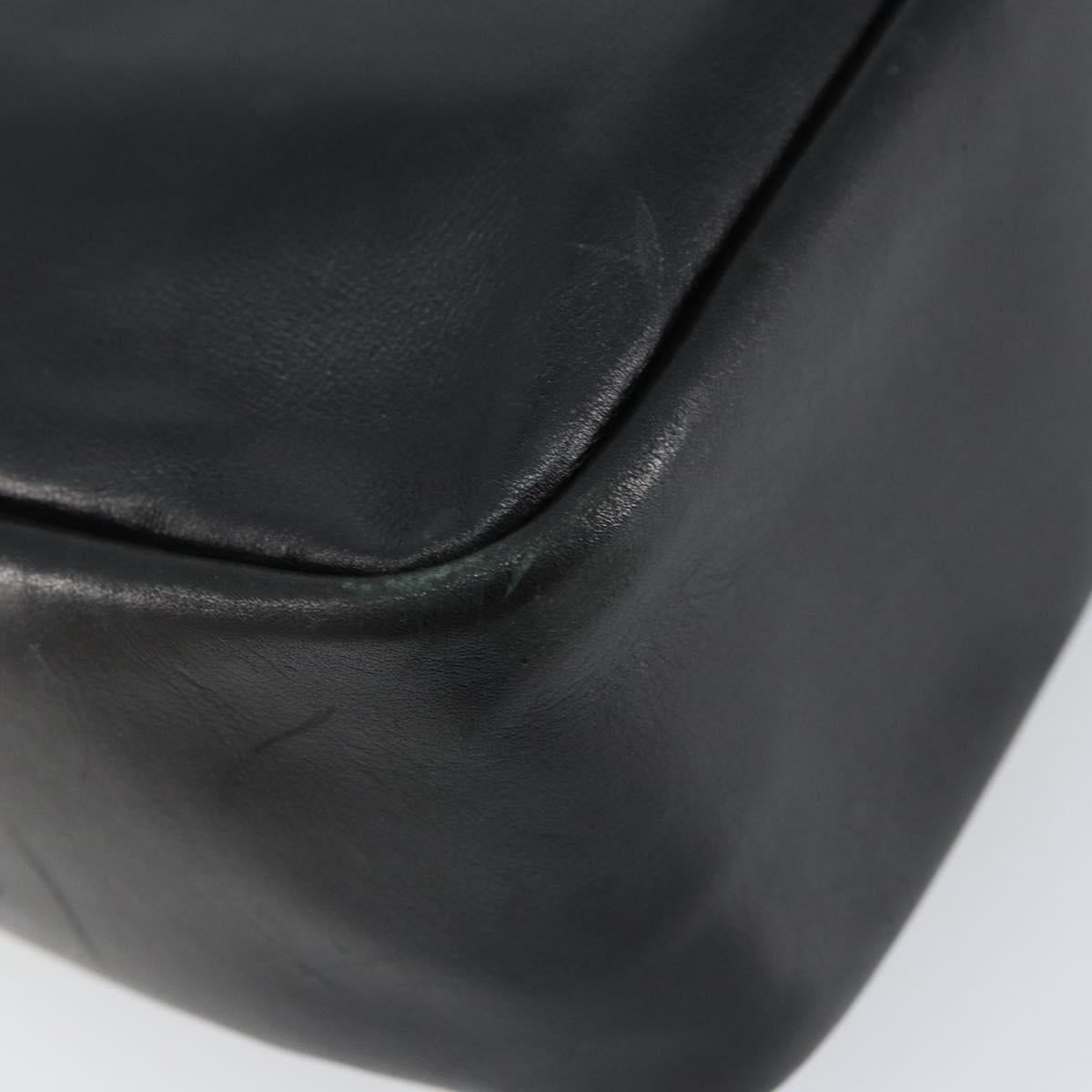 GUCCI Bamboo Hand Bag Leather Black Gold 000 2865 0575 Auth ar13837