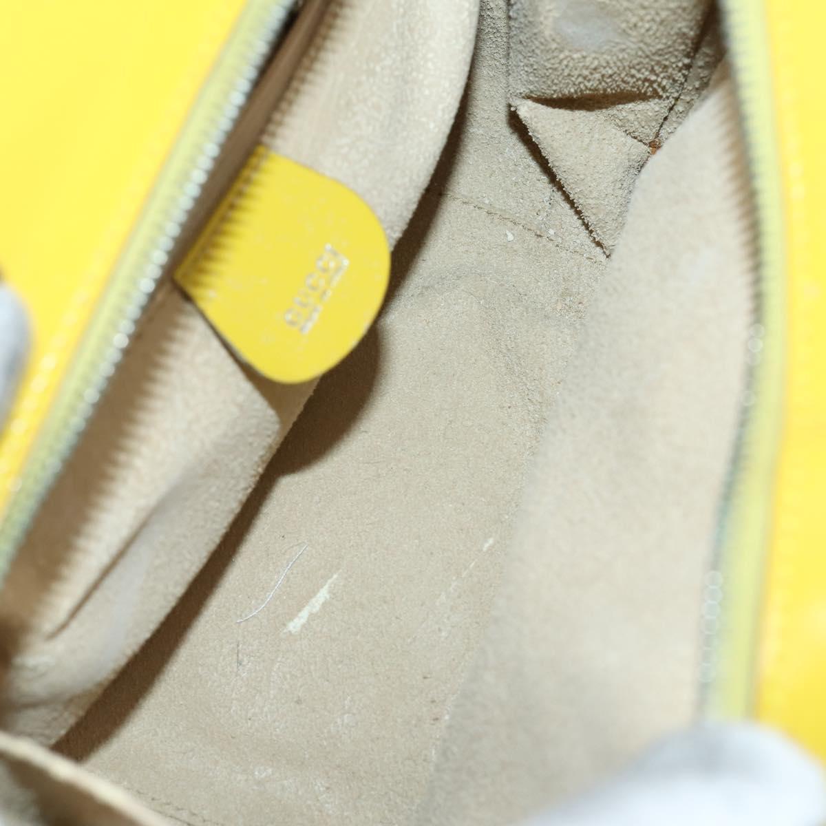 GUCCI Bamboo Hand Bag Enamel 2way Yellow Gold 000 270 0323 Auth ar13838