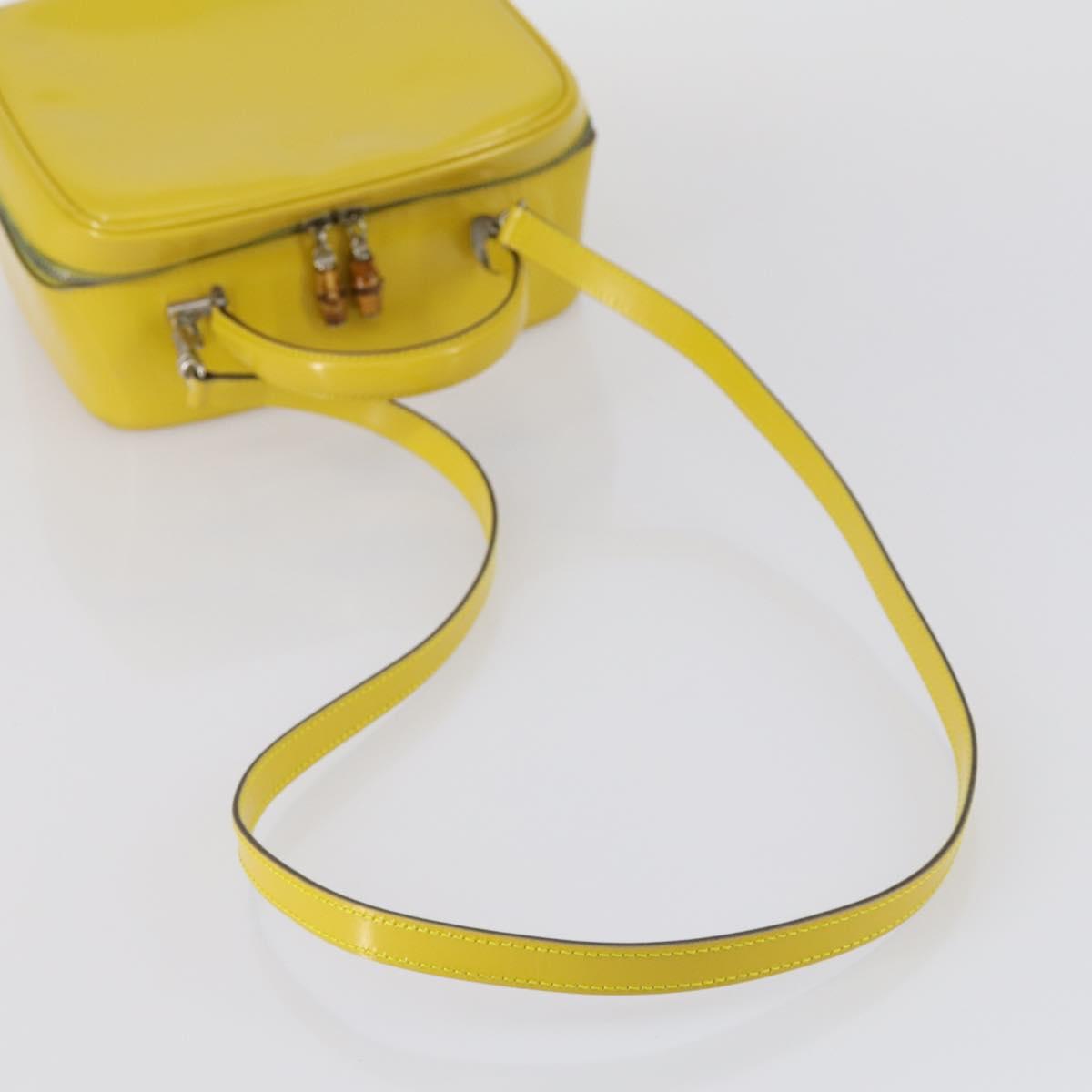 GUCCI Bamboo Hand Bag Enamel 2way Yellow Gold 000 270 0323 Auth ar13838