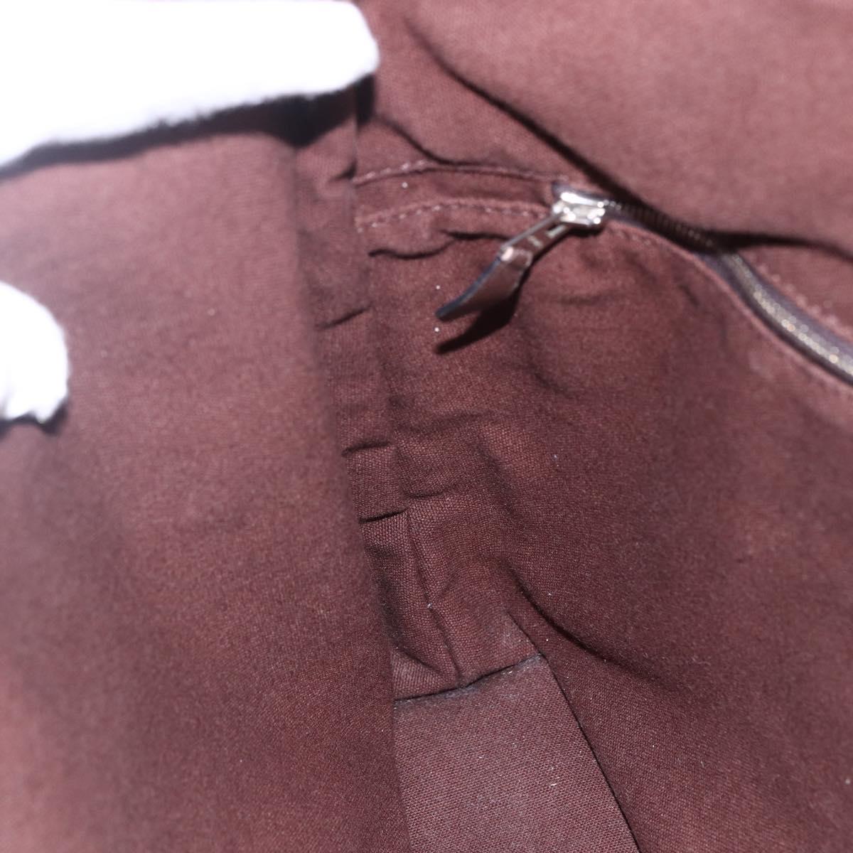 HERMES Trocha Horizontal Zonal MM Tote Bag Canvas Brown Silver Auth ar13839