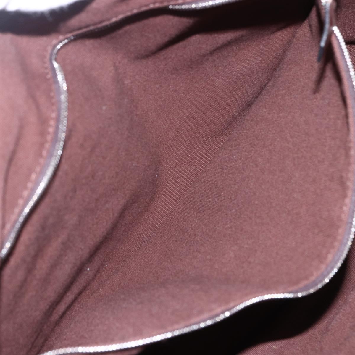 HERMES Trocha Horizontal Zonal MM Tote Bag Canvas Brown Silver Auth ar13839