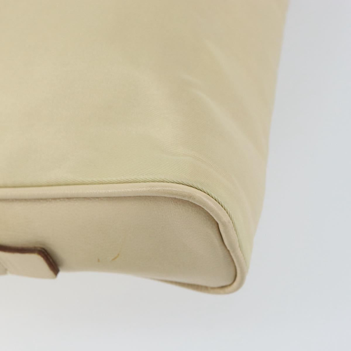 PRADA Hand Bag Nylon Beige Gold Auth ar13842