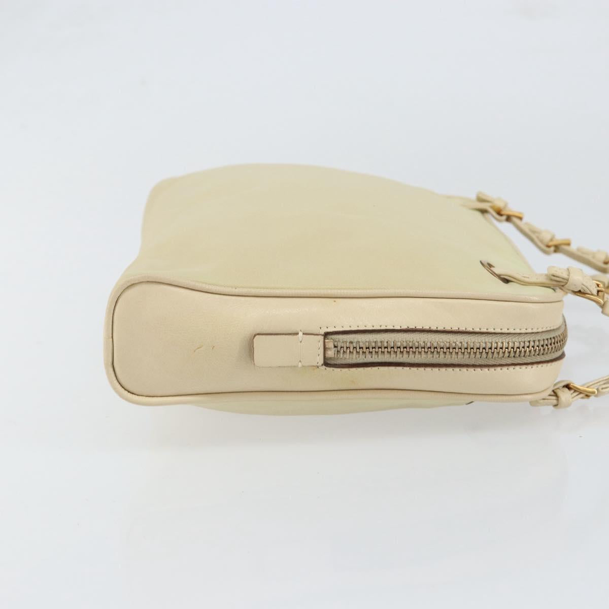 PRADA Hand Bag Nylon Beige Gold Auth ar13842