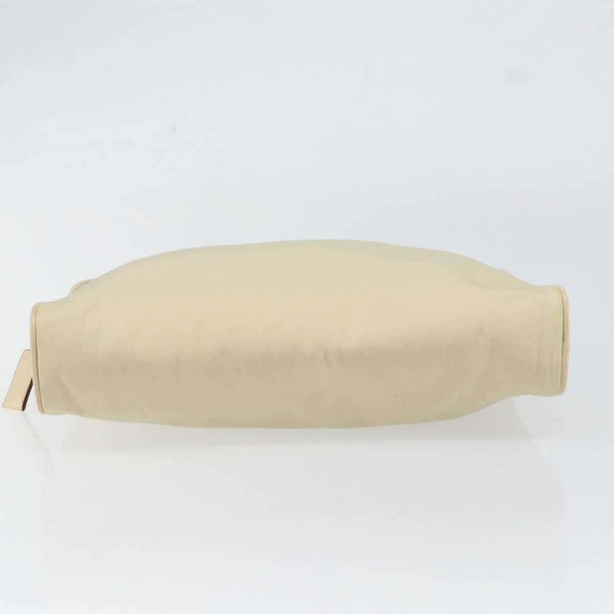 PRADA Hand Bag Nylon Beige Gold Auth ar13842