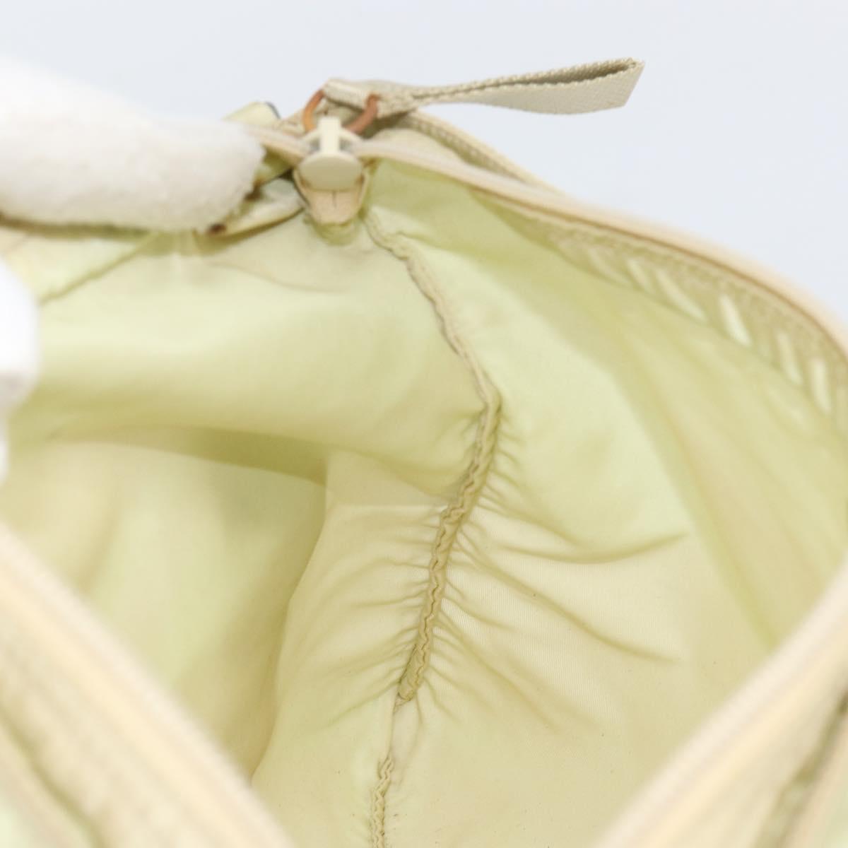 PRADA Shoulder Bag Nylon Ivory Silver Auth ar13843