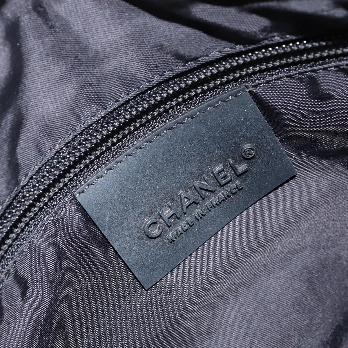 CHANEL Sports COCO Mark Shoulder Bag Canvas Beige Silver CC Auth ar13844