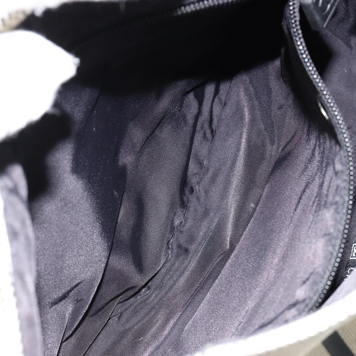 CHANEL Sports COCO Mark Shoulder Bag Canvas Beige Silver CC Auth ar13844