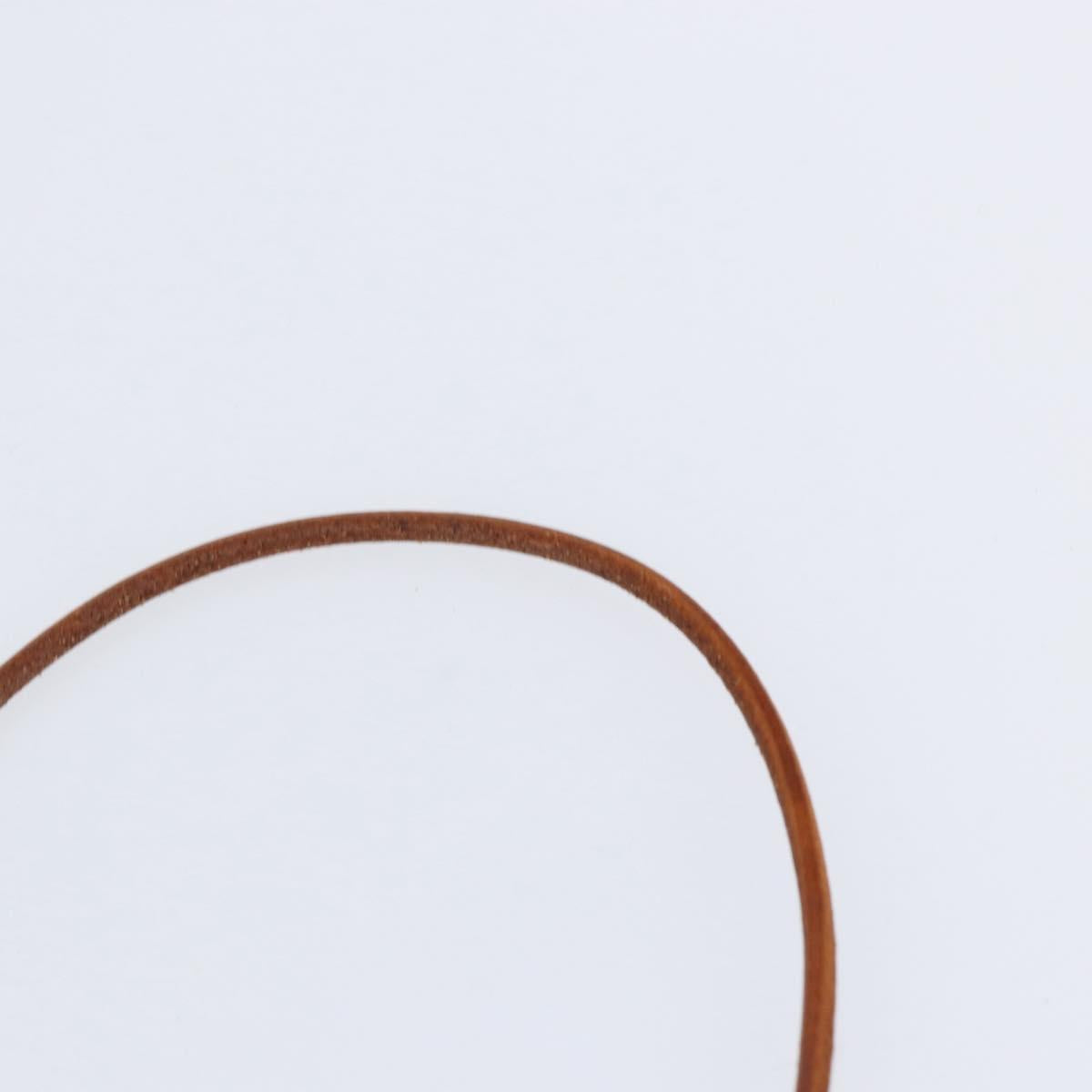 HERMES Choker Heart Cadena Viviride Leather Brown Auth ar13846