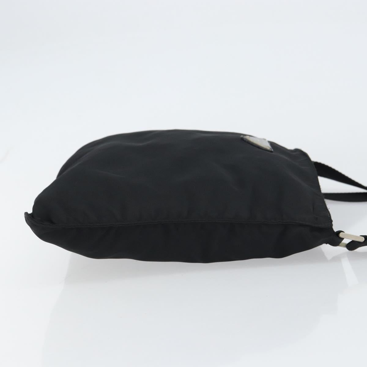 PRADA Shoulder Bag Nylon Silver Black Auth ar13855