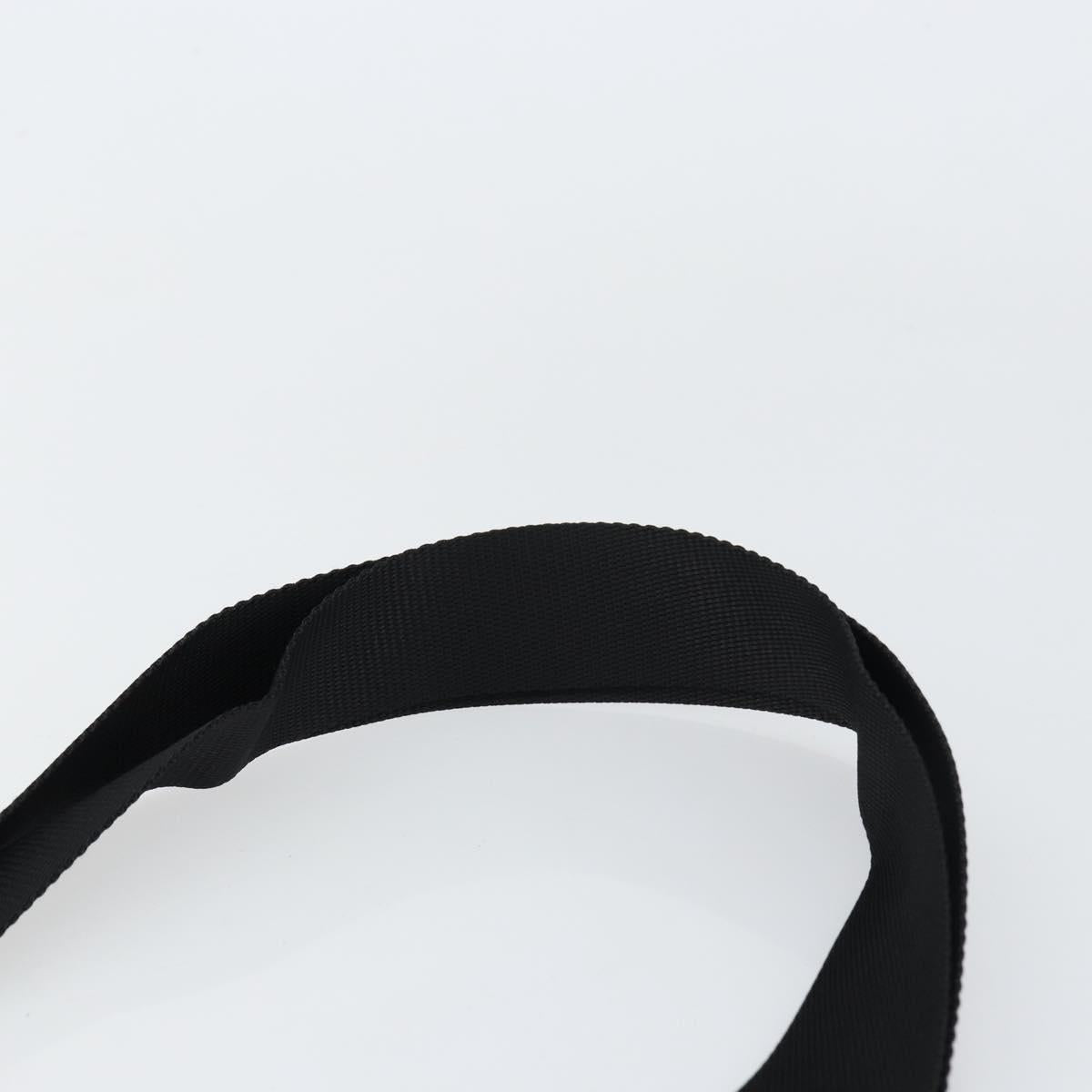 PRADA Shoulder Bag Nylon Silver Black Auth ar13855