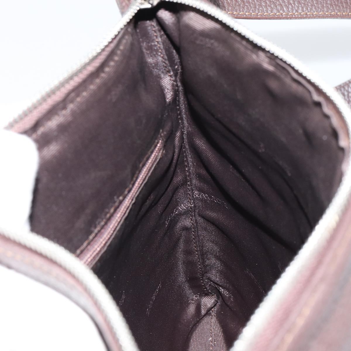 LOEWE Shoulder Bag Leather Silver Brown Auth ar13857