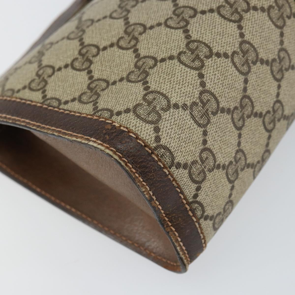 GUCCI GG Supreme Web Sherry Line Bag PVC Beige Red 37 014 2125 Auth ar13858
