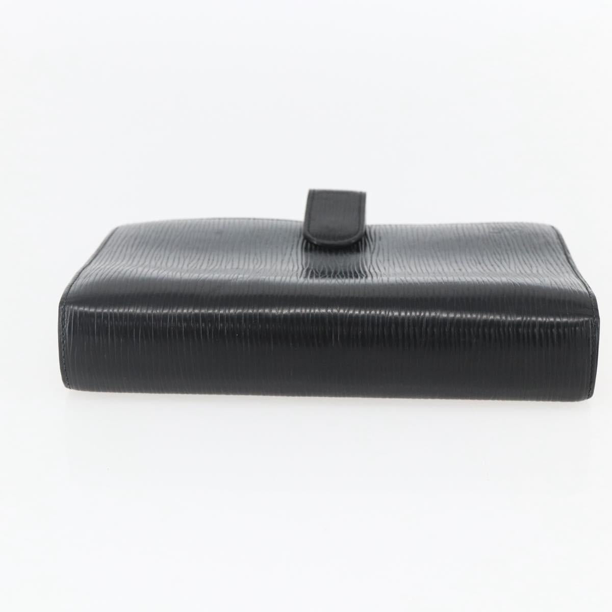 LOUIS VUITTON Epi Agenda MM Day Planner Cover Black R20042 LV Auth ar13887