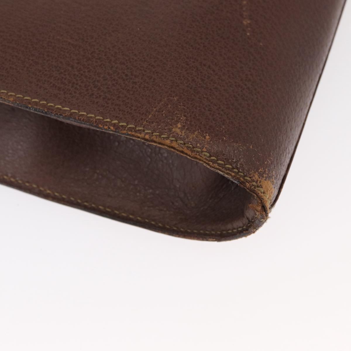GUCCI Bamboo Business Bag Leather 2way Brown 015 1521 3675 Auth ar13889