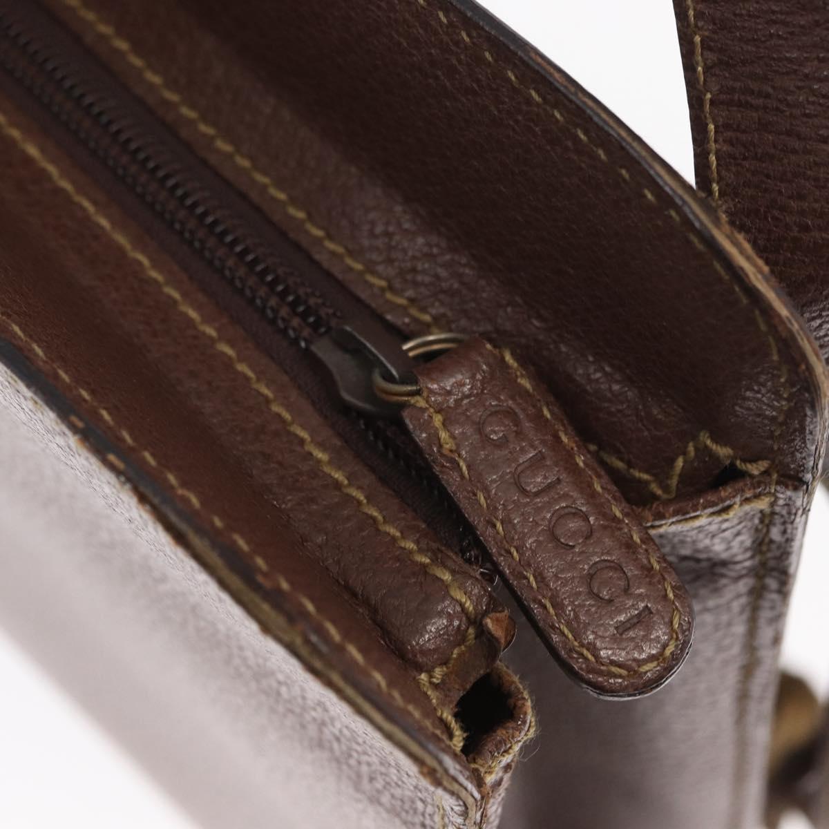GUCCI Bamboo Business Bag Leather 2way Brown 015 1521 3675 Auth ar13889
