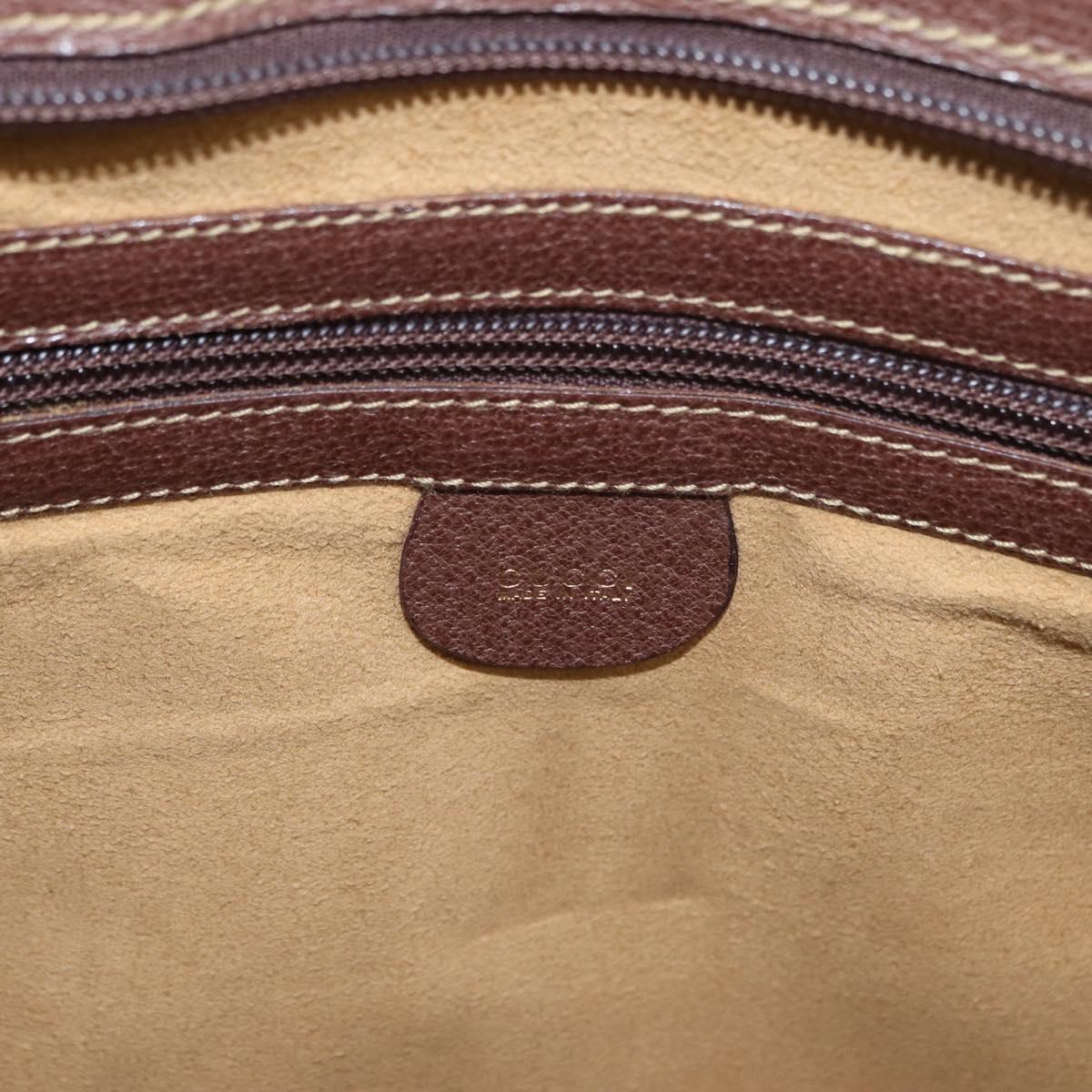 GUCCI Bamboo Business Bag Leather 2way Brown 015 1521 3675 Auth ar13889