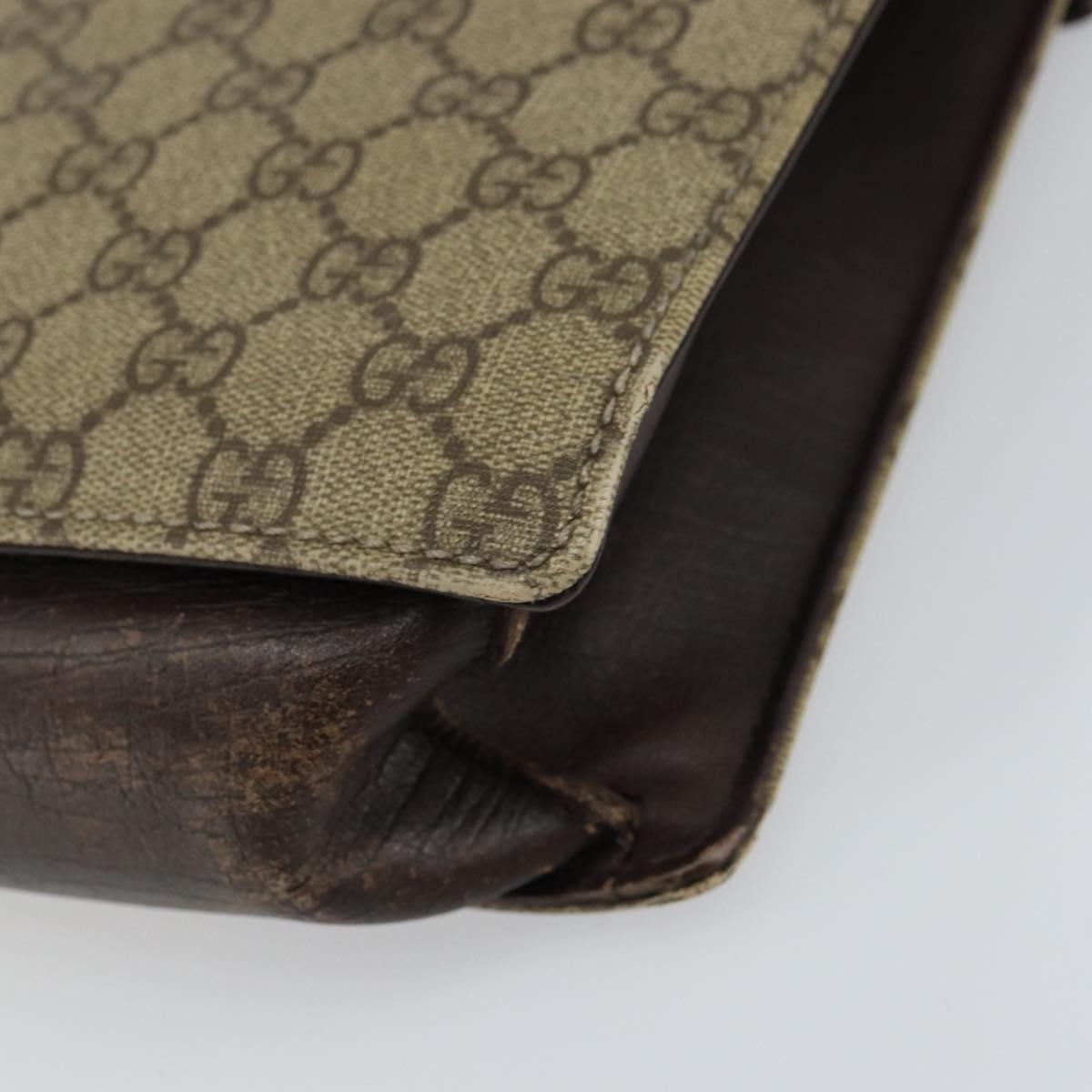 GUCCI GG Supreme Business Bag PVC Beige 34044 Auth ar13890