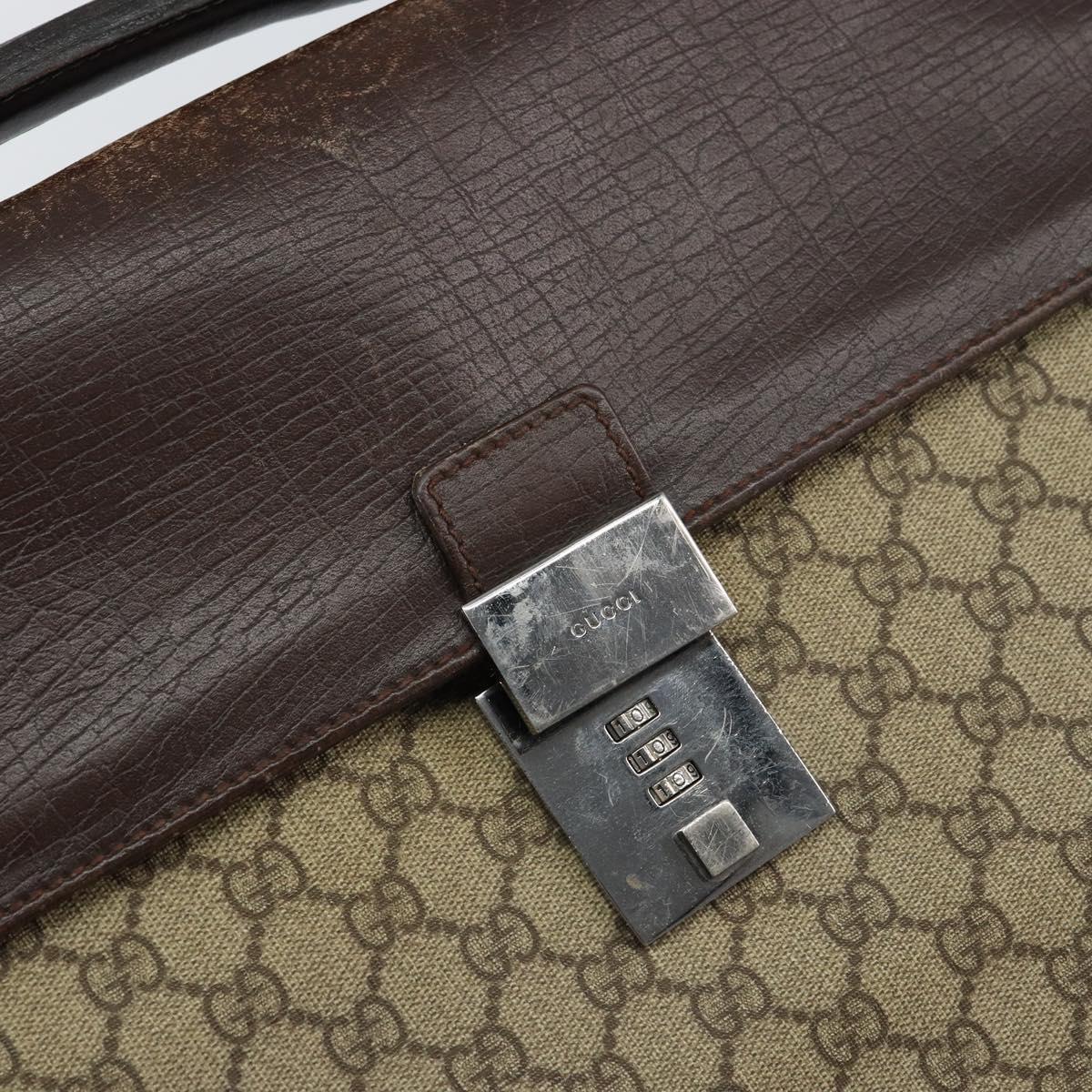 GUCCI GG Supreme Business Bag PVC Beige 34044 Auth ar13890