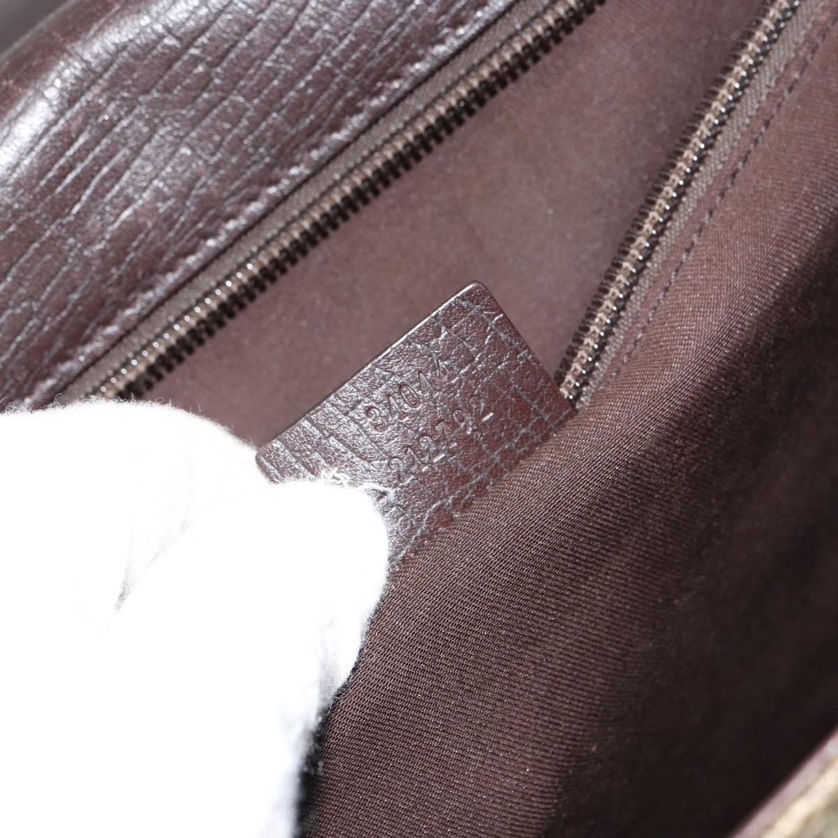 GUCCI GG Supreme Business Bag PVC Beige 34044 Auth ar13890