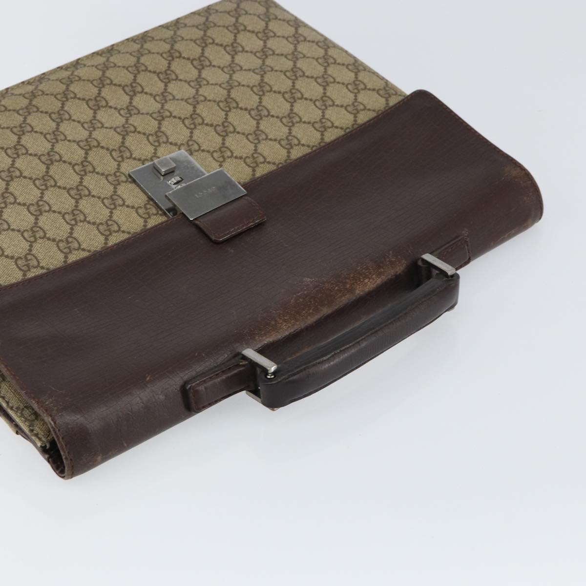 GUCCI GG Supreme Business Bag PVC Beige 34044 Auth ar13890