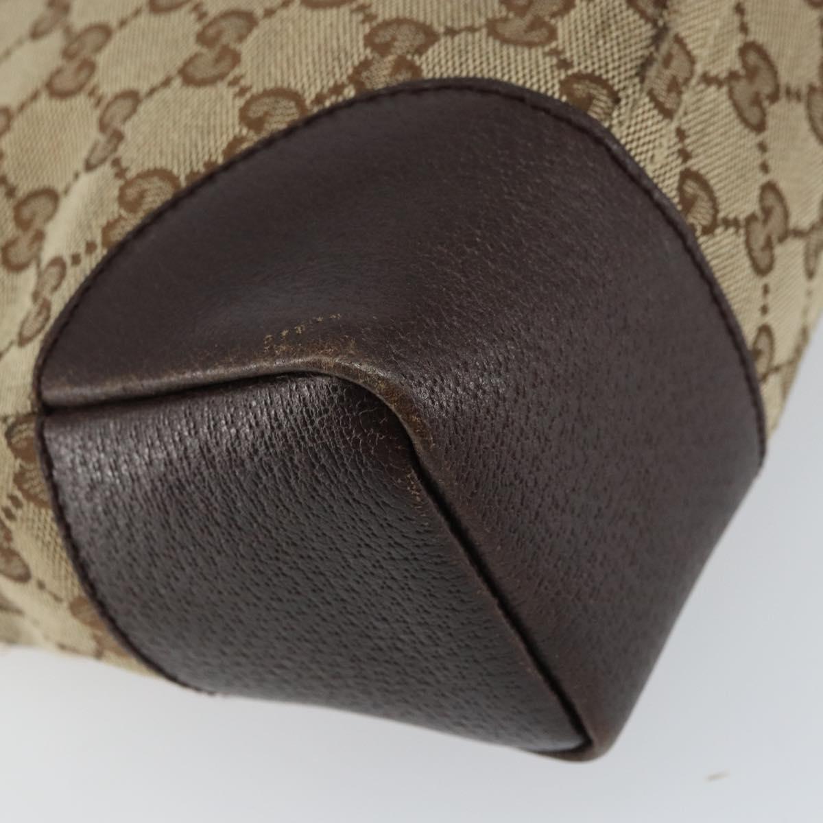 GUCCI GG Canvas Shoulder Bag Beige Silver 114273 Auth ar13891