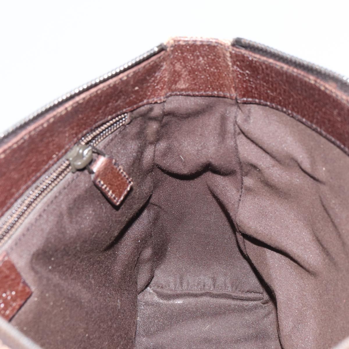 GUCCI GG Canvas Shoulder Bag Beige Silver 114273 Auth ar13891