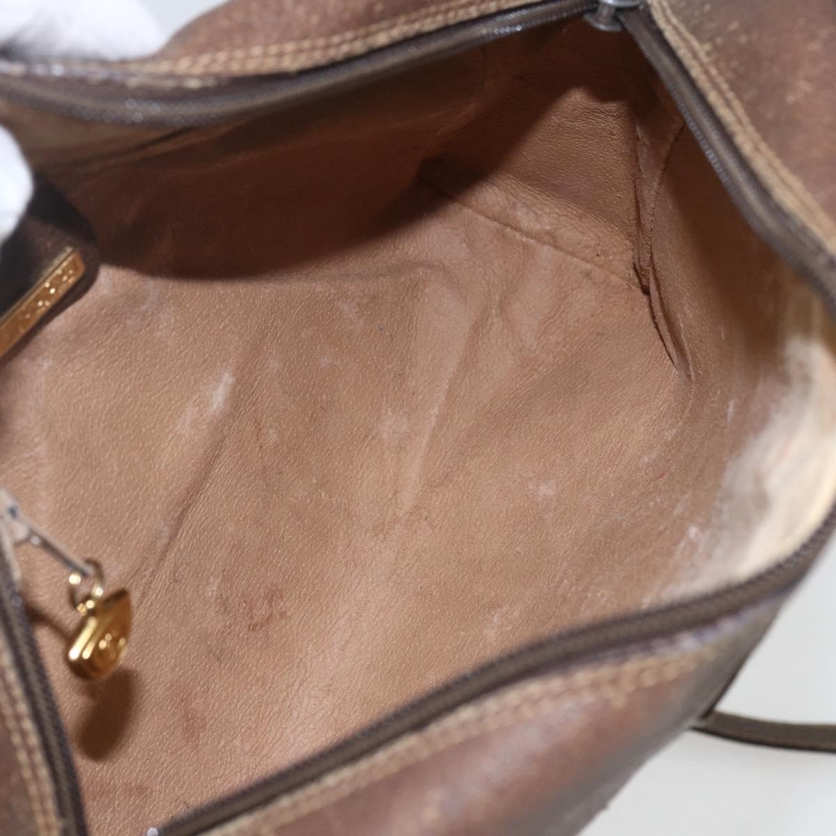 GUCCI GG Supreme Web Sherry Line Bag PVC Beige Gold 00 156 0852 Auth ar13892