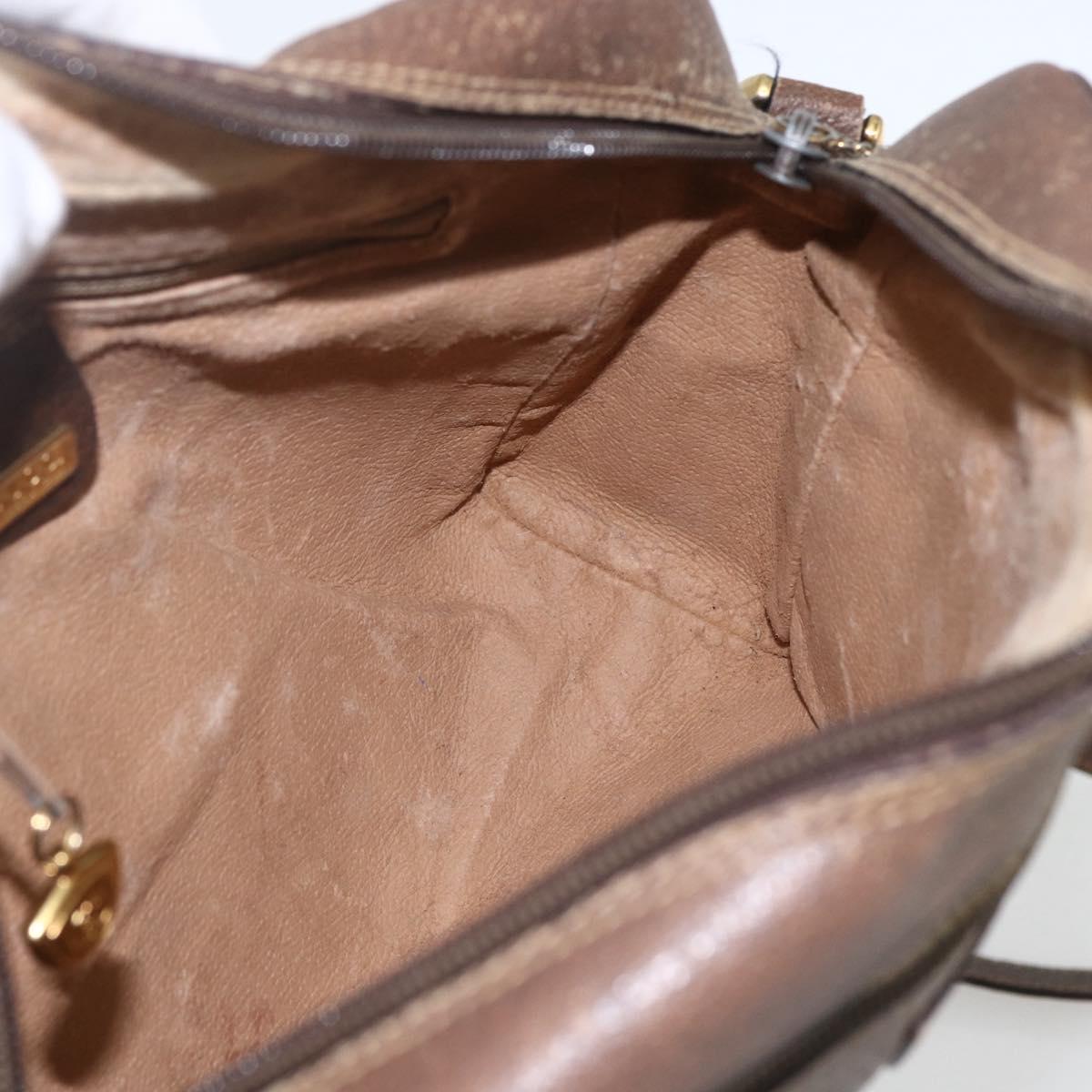 GUCCI GG Supreme Web Sherry Line Bag PVC Beige Gold 00 156 0852 Auth ar13892